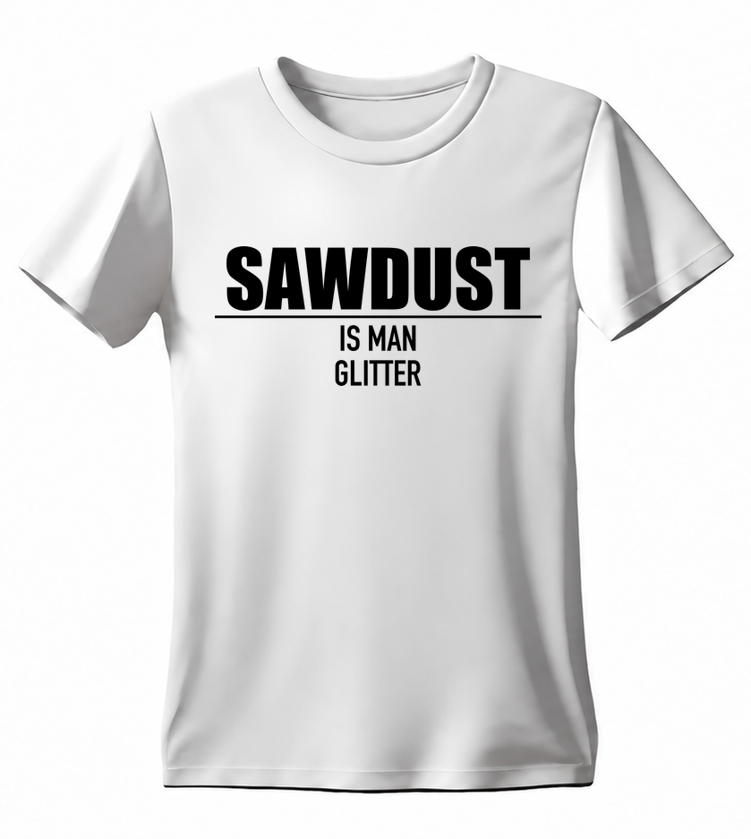 Sawdust Is Man Glitter T-shirt — white