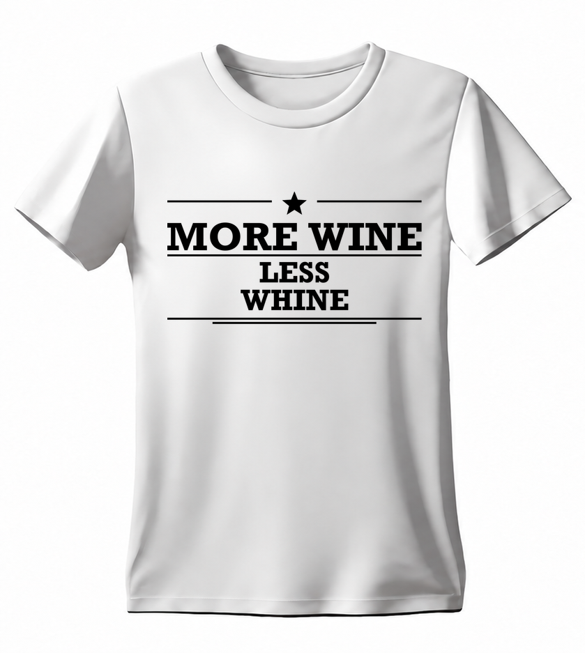 More Wine Less Whine T-shirt — white